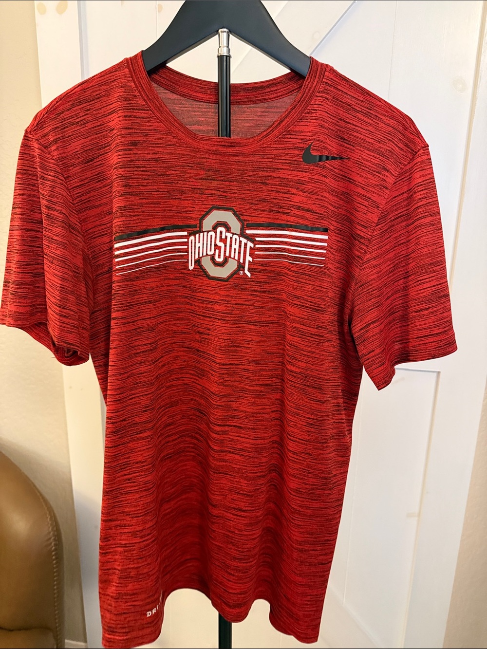 Nike Red Heather Ohio State Graphic Short Sleeve Tee